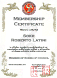 INTERNATIONAL BUJUTSU SOCIETY - Certificato di Membership